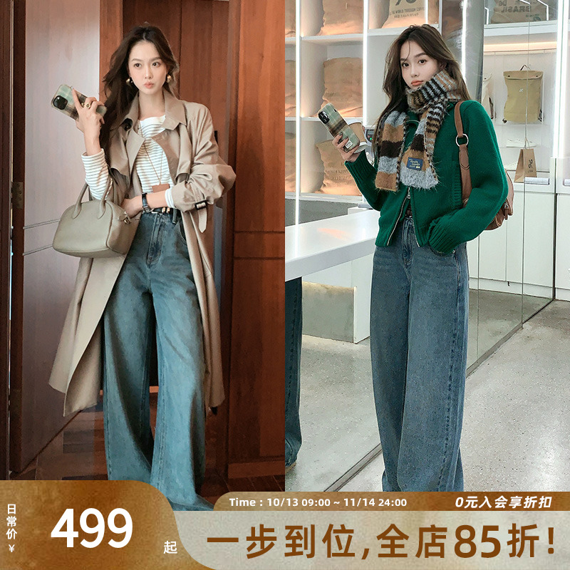 A美洋MEIYANG【60系列】光影牛仔裤 胶片滤镜~猫须纹理宽松直筒裤