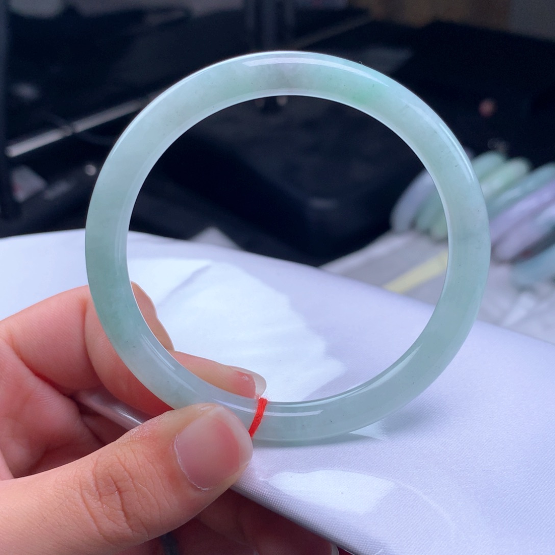 翡翠手镯未镶嵌8号57.8美人条