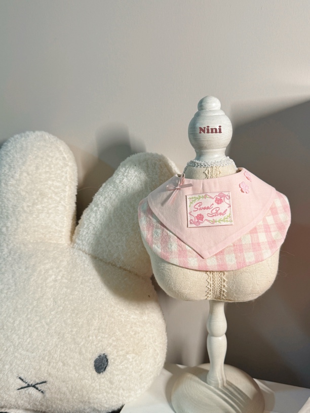 Nini手作原创宠物口水巾｜玫瑰庄园Rose Manor 可爱猫咪狗狗