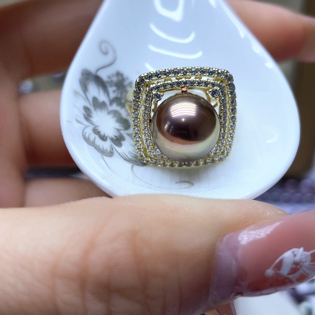 淡水珍珠戒指银S925镶嵌