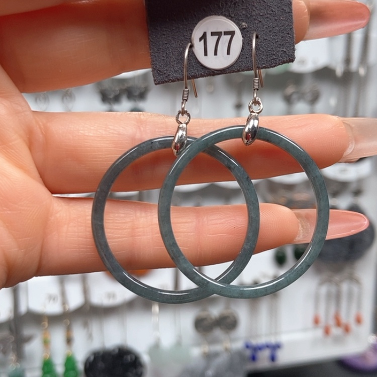 【闪购商品】翡翠耳饰银S925镶嵌耳饰