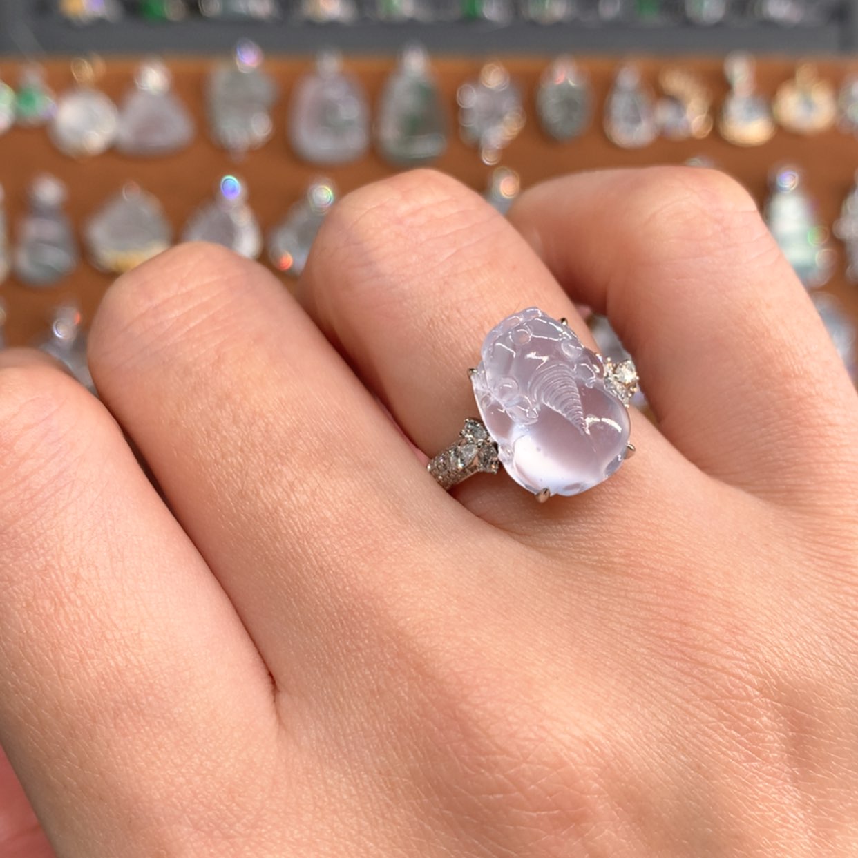 【闪购商品】翡翠戒指18K金镶嵌戒指