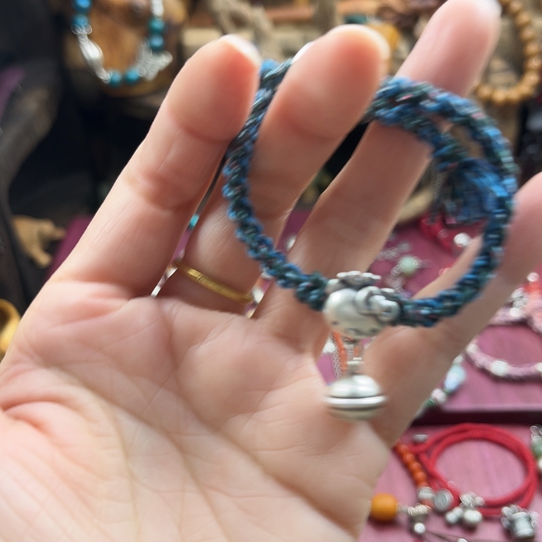 布艺非金属蓝色猫猫可爱手绳