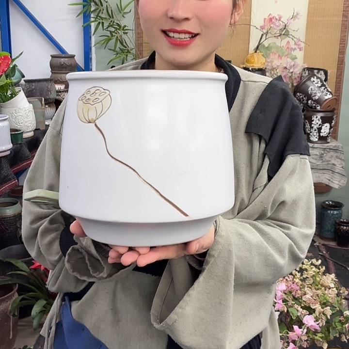 19×21 -粗陶花盆有孔-买买买