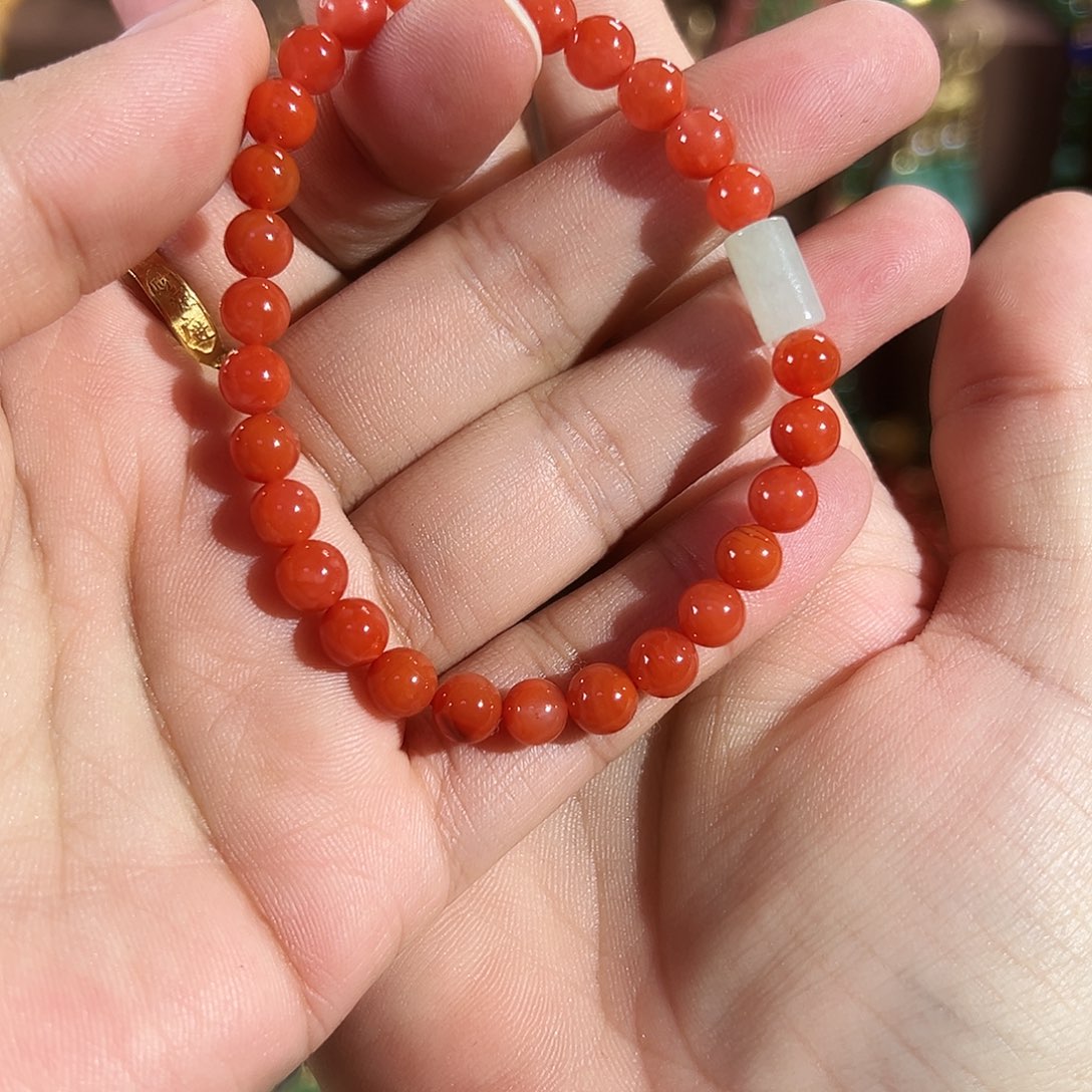 南红玛瑙手链未镶嵌