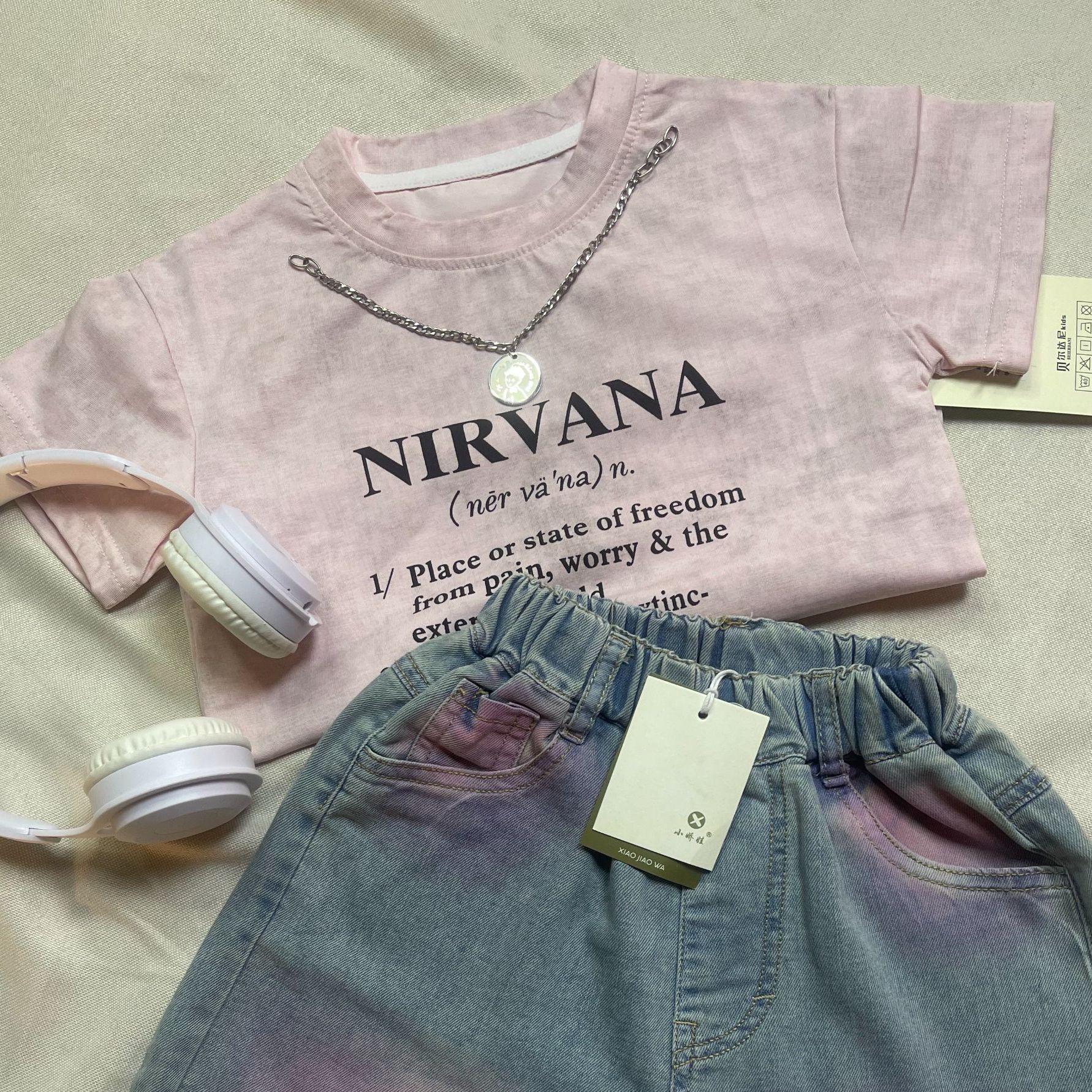 A019渣男粉做旧炒色夏款t恤