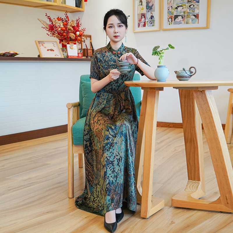 如意风夏季新款日常可穿显瘦复古民国大小姐风显瘦中式旗袍25R700