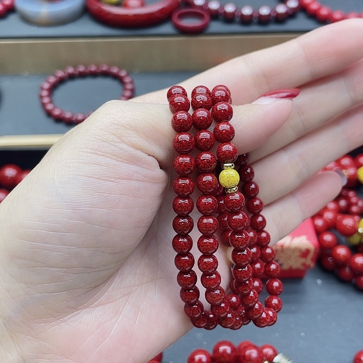 天然辰砂6mm晶体砂三圈