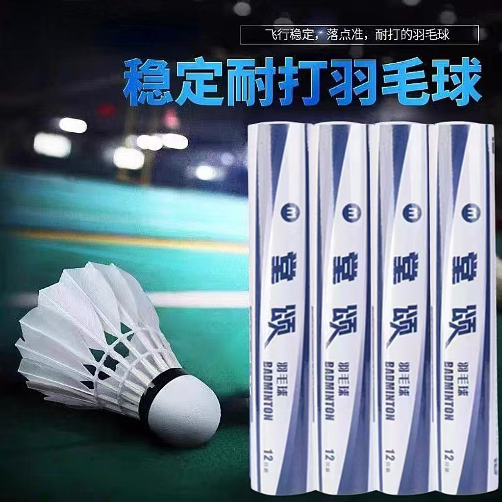 堂颂羽毛球3号飞行稳定耐打12只装耐打训练比赛用球室内外口粮球