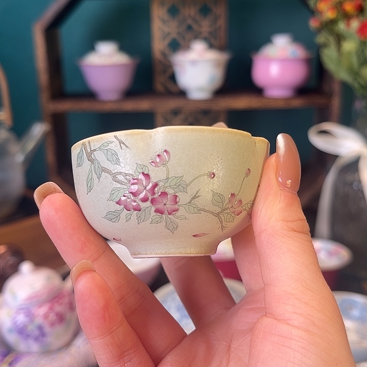 摆件陶景德镇陶瓷茶杯手绘