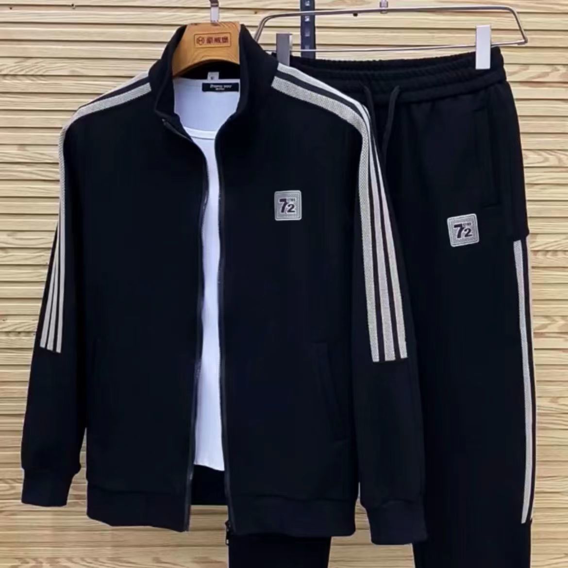 加厚秋冬季新款男士外套休闲裤两件套i休闲运动套装春装卫裤运动