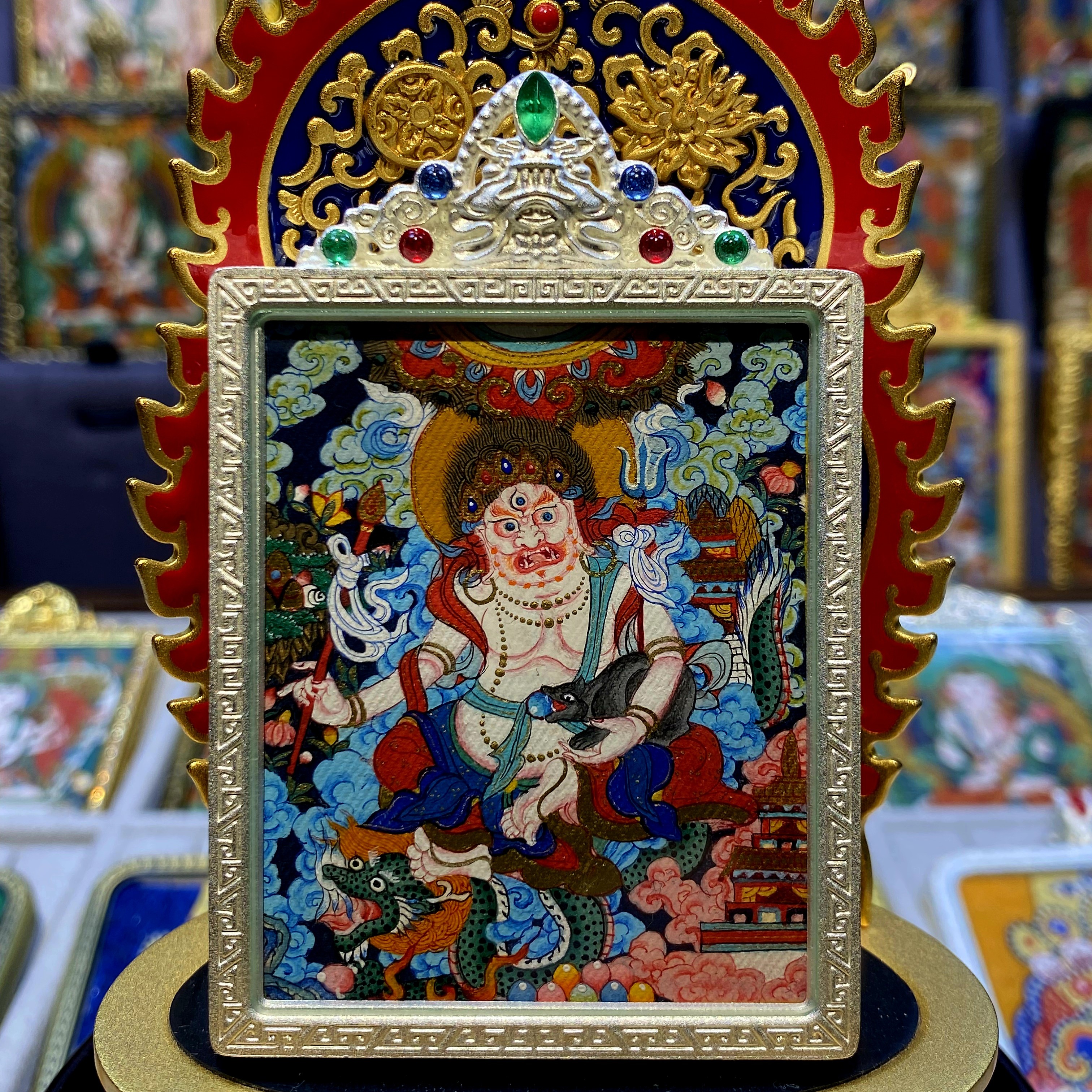 白财神唐卡 纯手绘