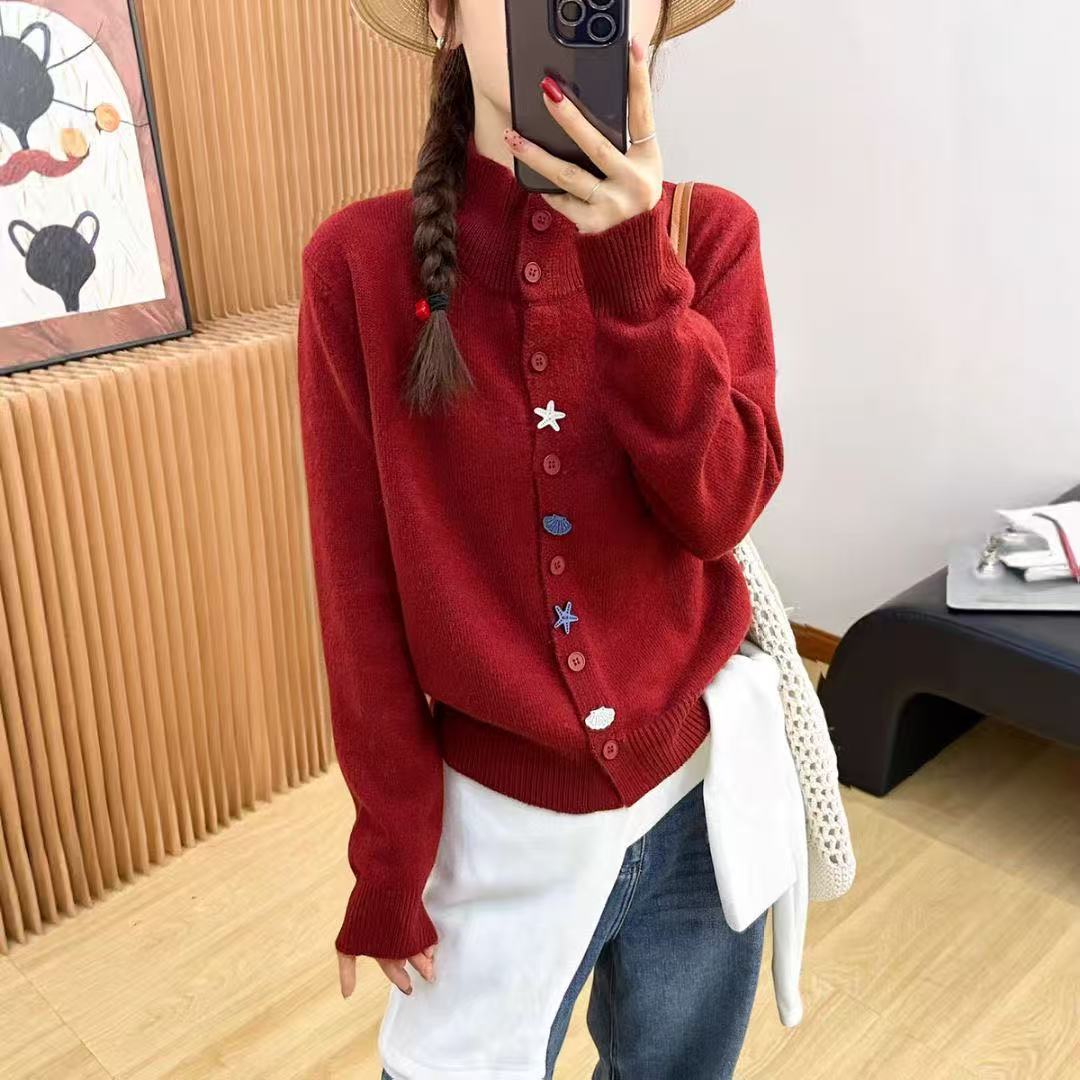 【MSD 6213】星星针织慵懒风长袖秋季毛针织衫毛衫上衣秋冬时尚