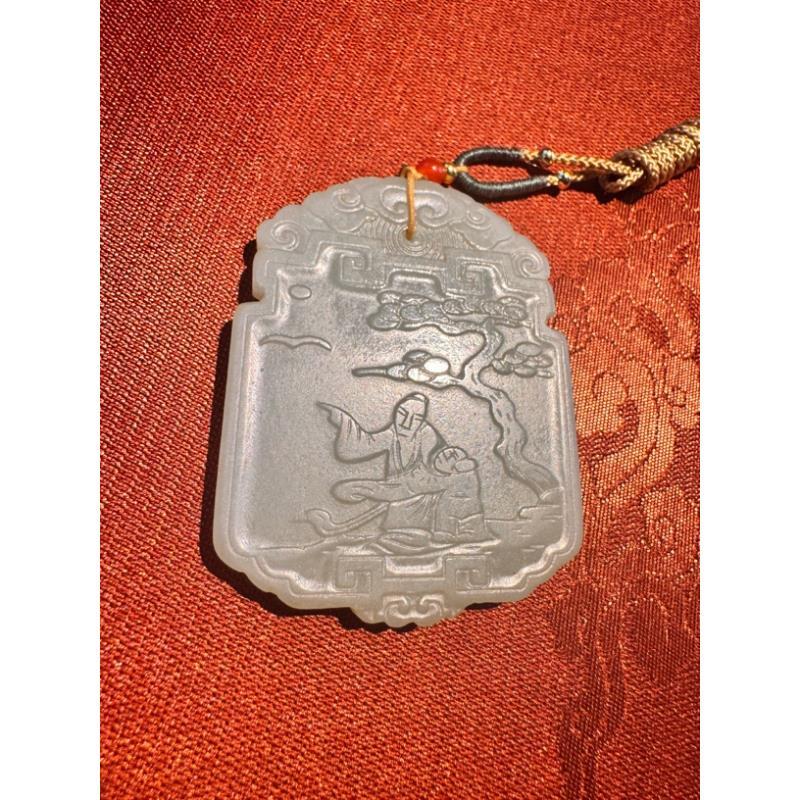 ..《闪购商品》和田玉玉牌玉璧松下问童子刚