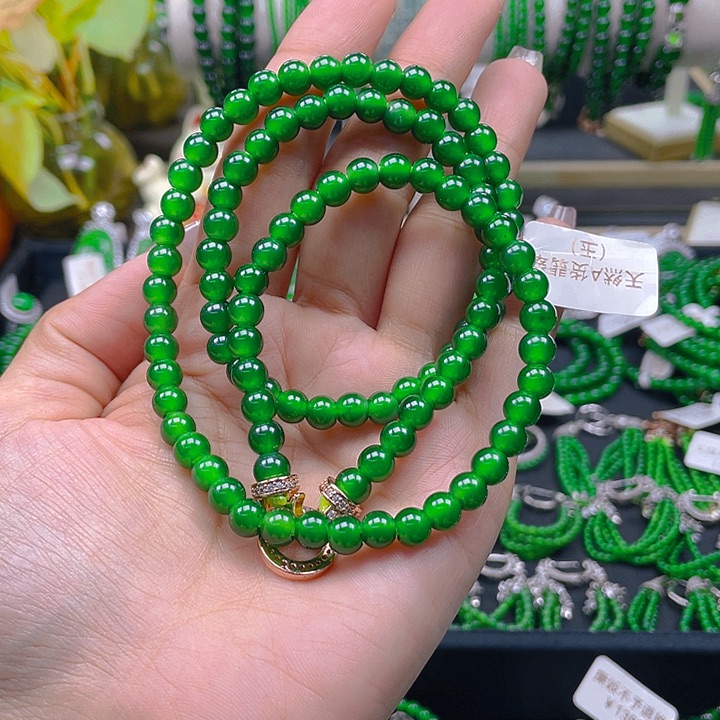 翡翠颈饰未镶嵌圆珠项链6