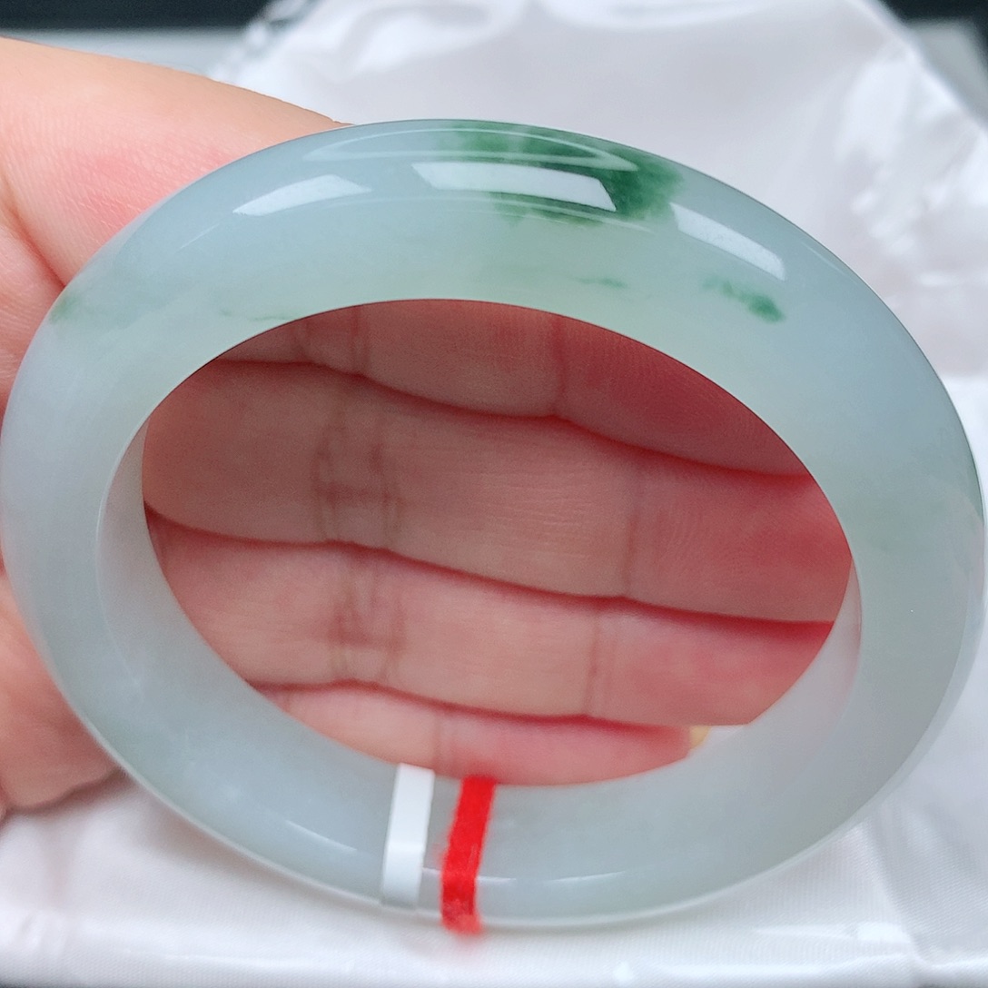 未镶嵌手镯翡翠30冰胶飘花