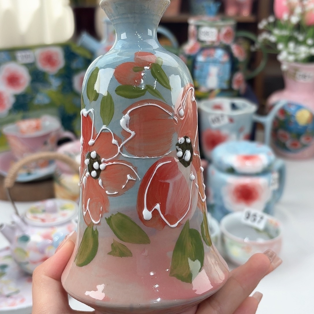 景德镇手绘高温釉下彩陶瓷茶具