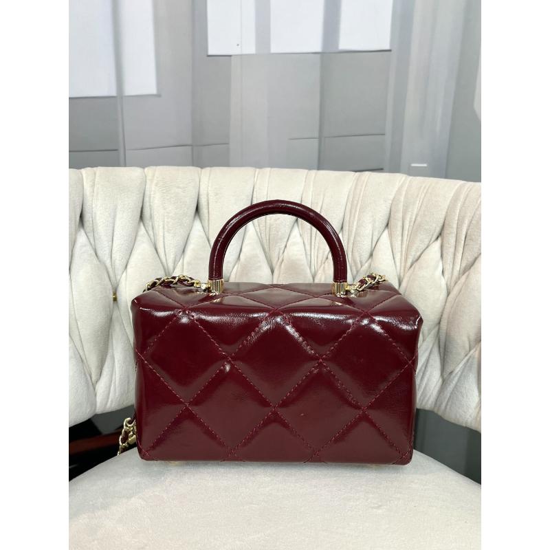 姝宴真皮女包方手提安可拉红红色