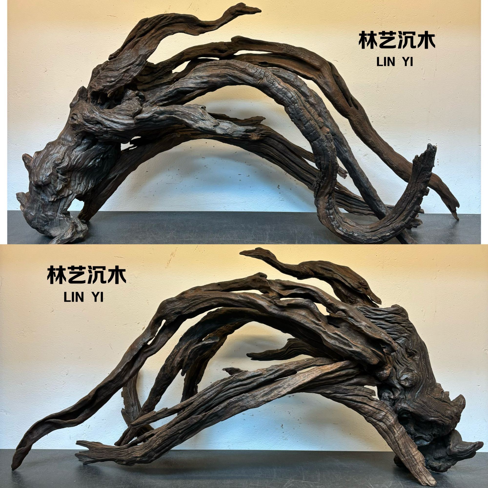 【拼接】鱼缸沉木拼接骨架南美风造景整体木架发货70cm-25cm-34cm