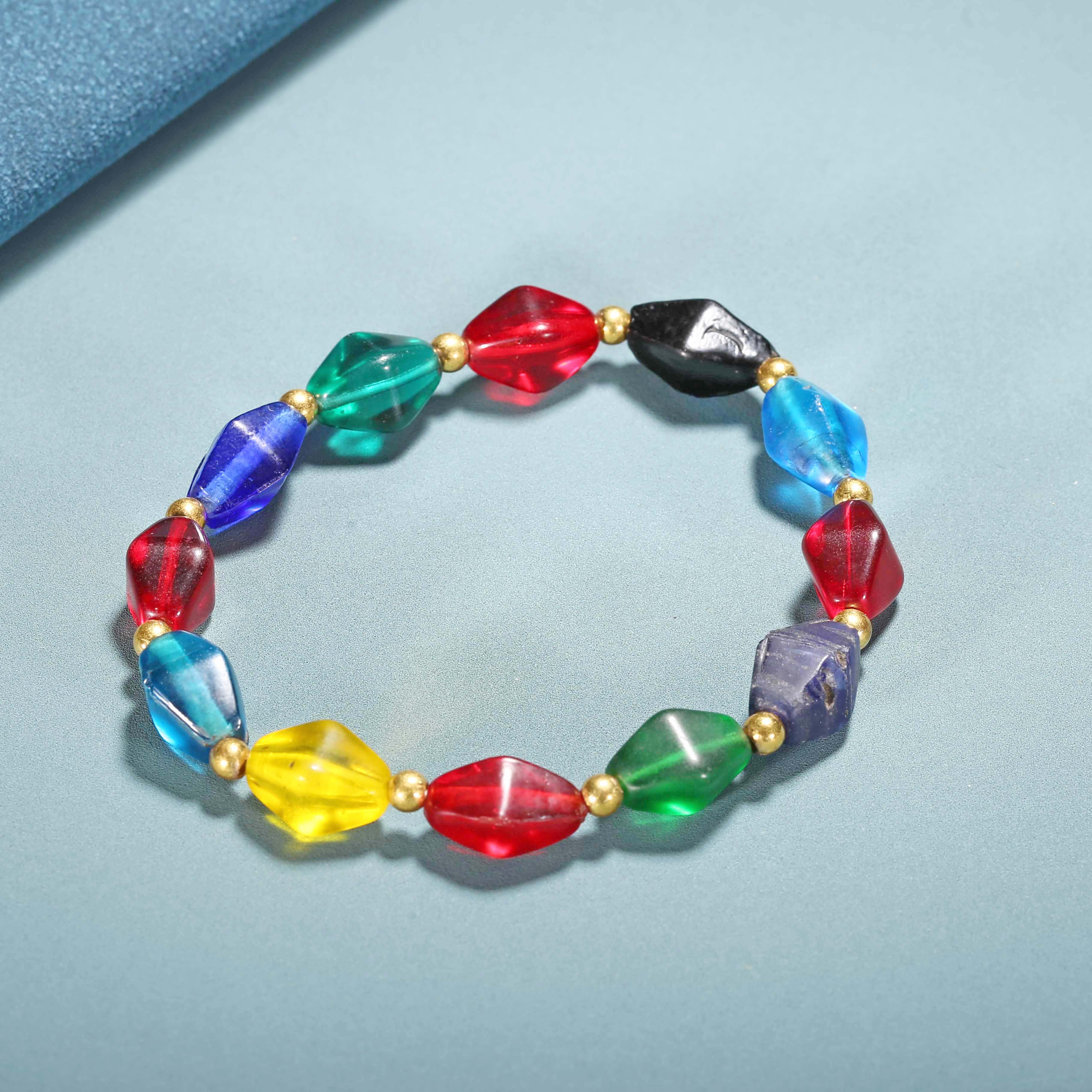 【济文阁】JZYM20121635十九世纪 多彩琉璃手串