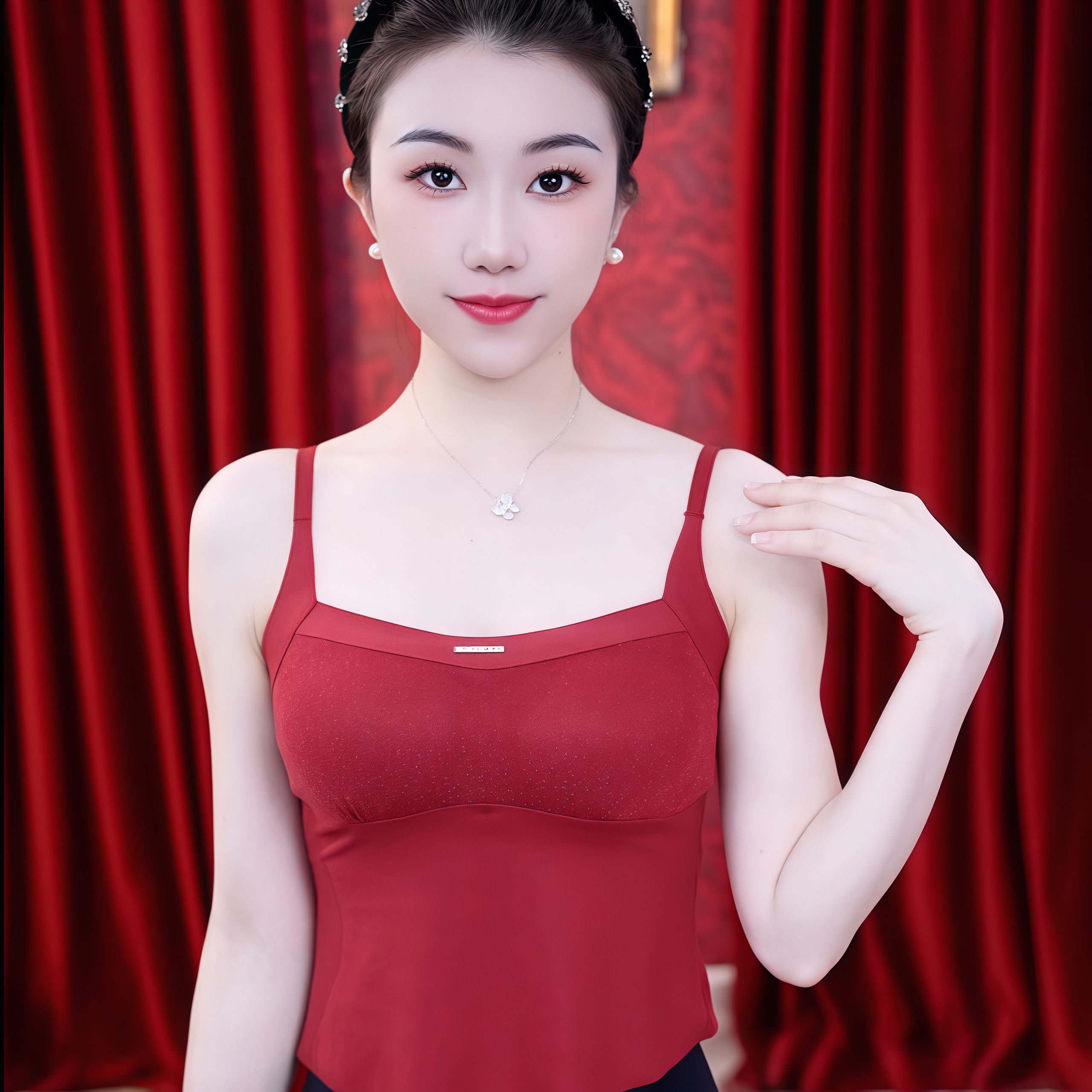 【波亚婷】字母细肩带长短款轻薄背心小胸透气防走光收副乳细闪美背