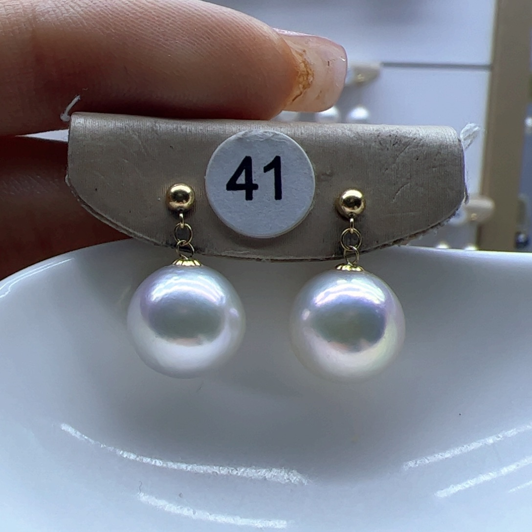 淡水珍珠耳饰18K金镶嵌