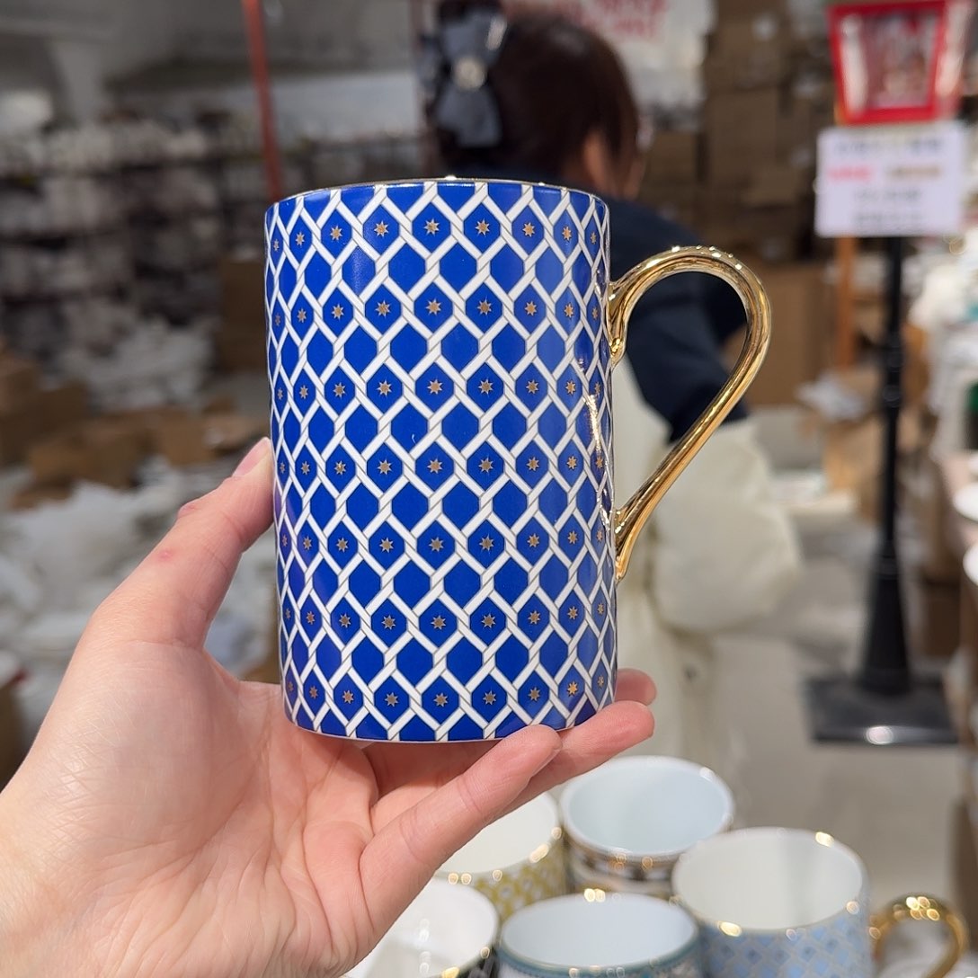 瓷鹅黄原单马克杯一个400ml微瑕