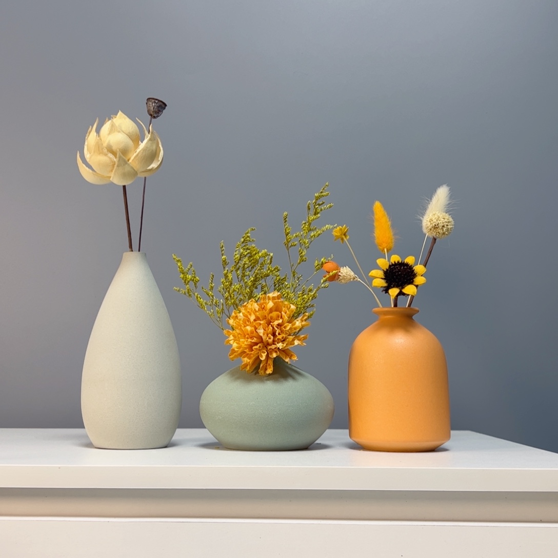 陶瓷花瓶景德镇手作陶瓷花瓶摆件无孔