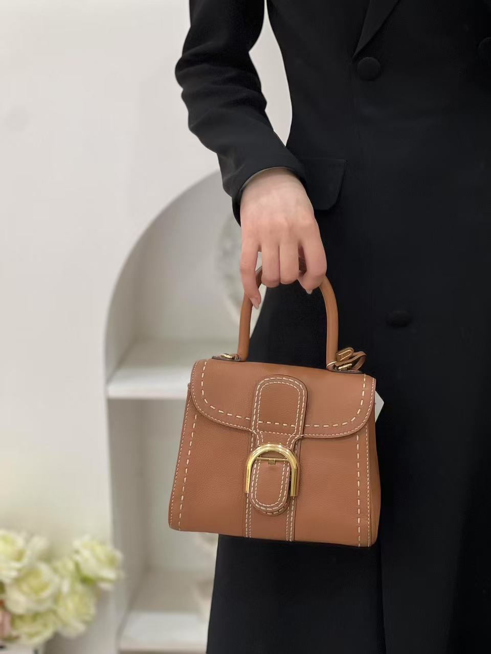 99新 Delvaux/德尔沃 brillant mini焦糖金棕色/公价无/甄选
