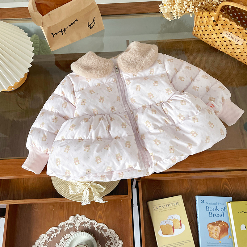 【现货】DW259778冬季新款儿童羽绒服女童90白鸭绒外套女宝冬装防寒