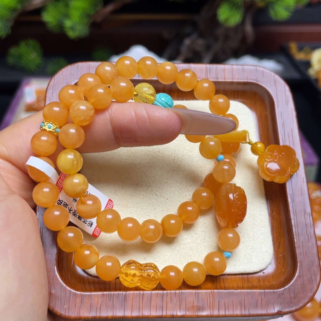 未镶嵌蜜蜡手链手串