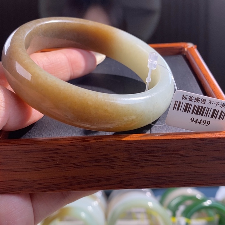 和田玉手镯未镶嵌且末糖半山水5859