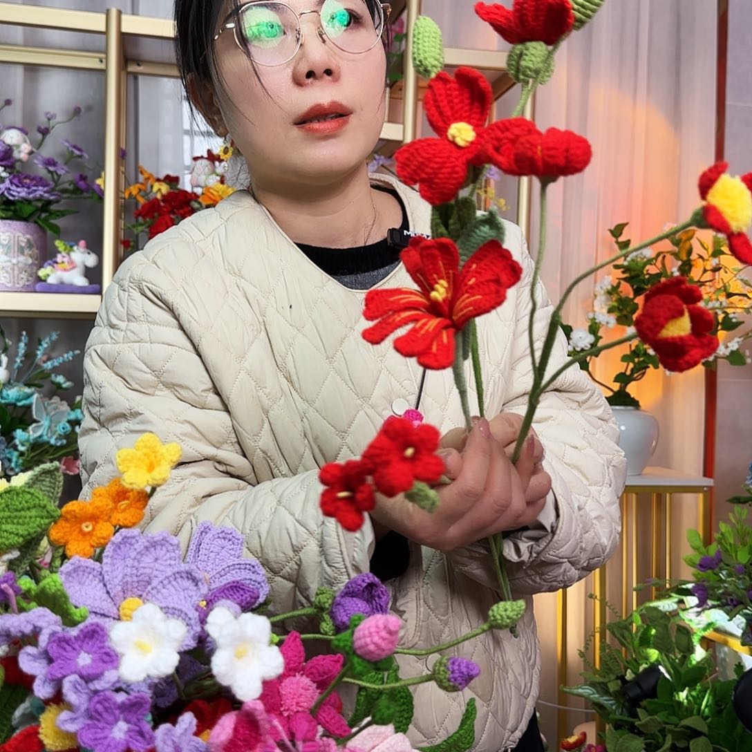 纯手工钩织钩织花束