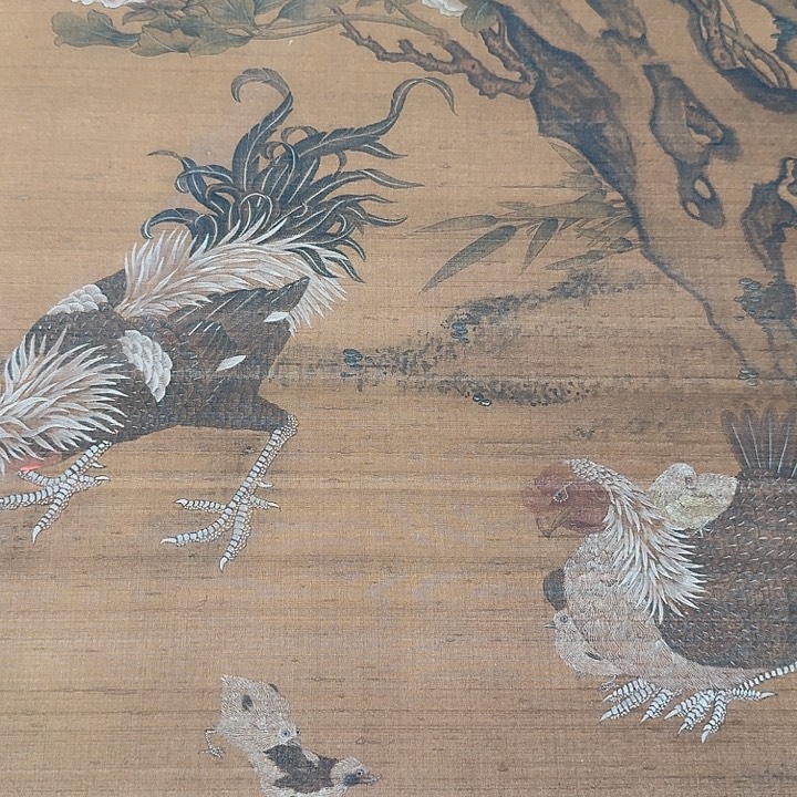 岭**律花鸟图，花鸟图挂画