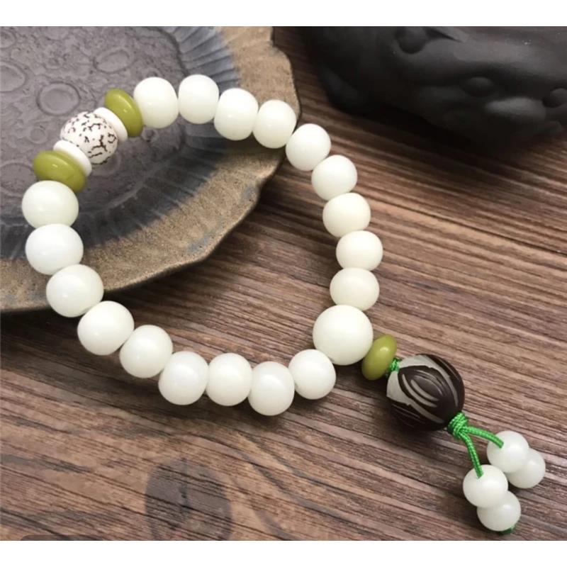 Y021白玉菩提文玩手串（无礼盒）