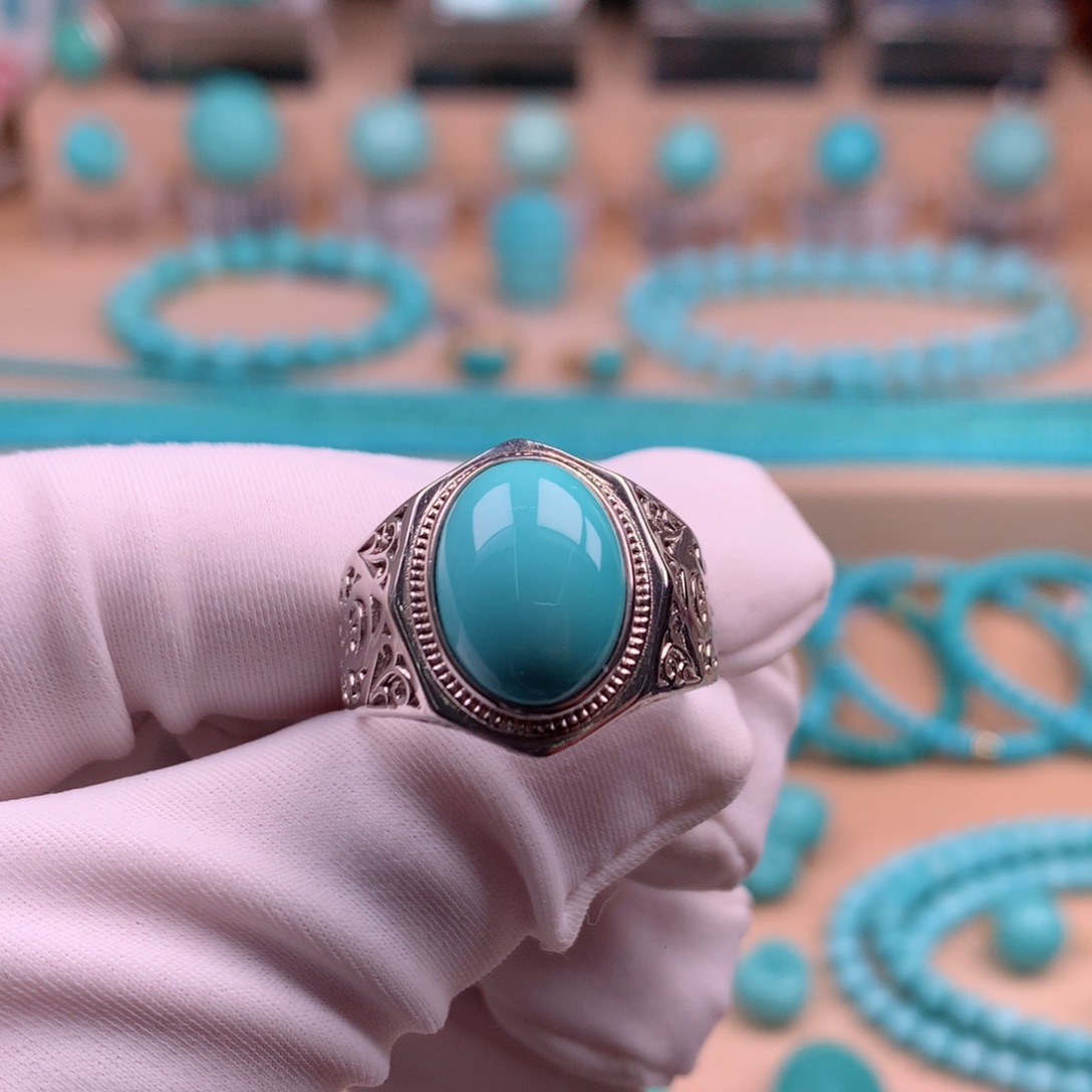 绿松石银S925镶嵌珠宝奇石