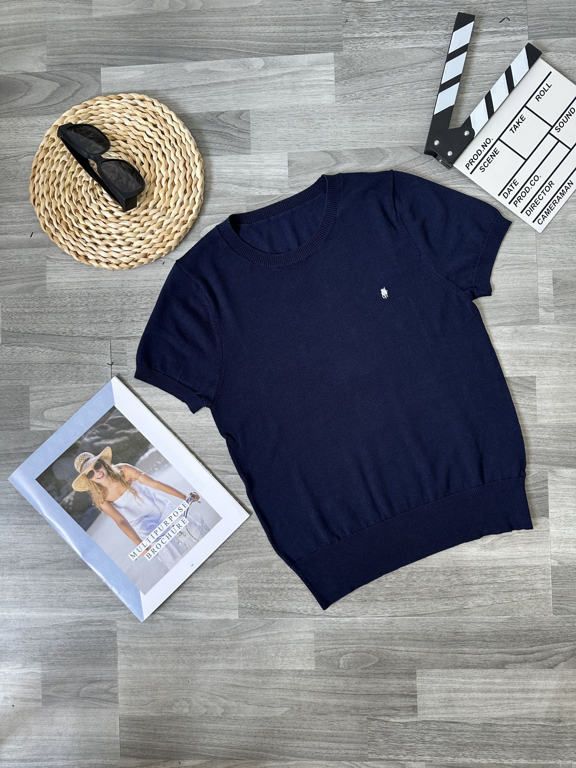 天丝桑蚕丝超薄秋季宽松百搭圆领针织衫休闲夏季短袖纯色