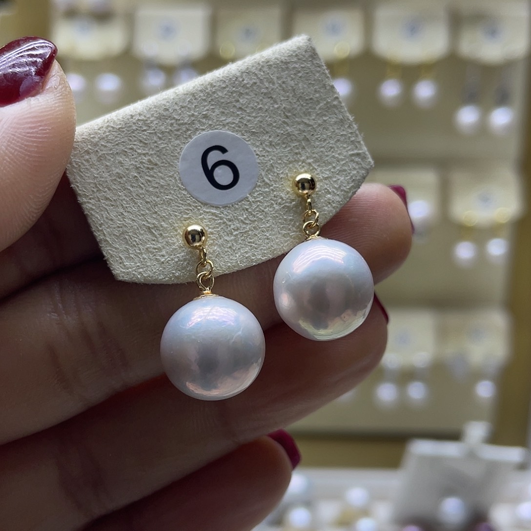淡水珍珠耳饰银S925镶嵌