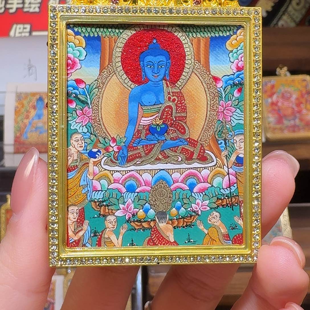 吊坠青海热贡纯手绘药师