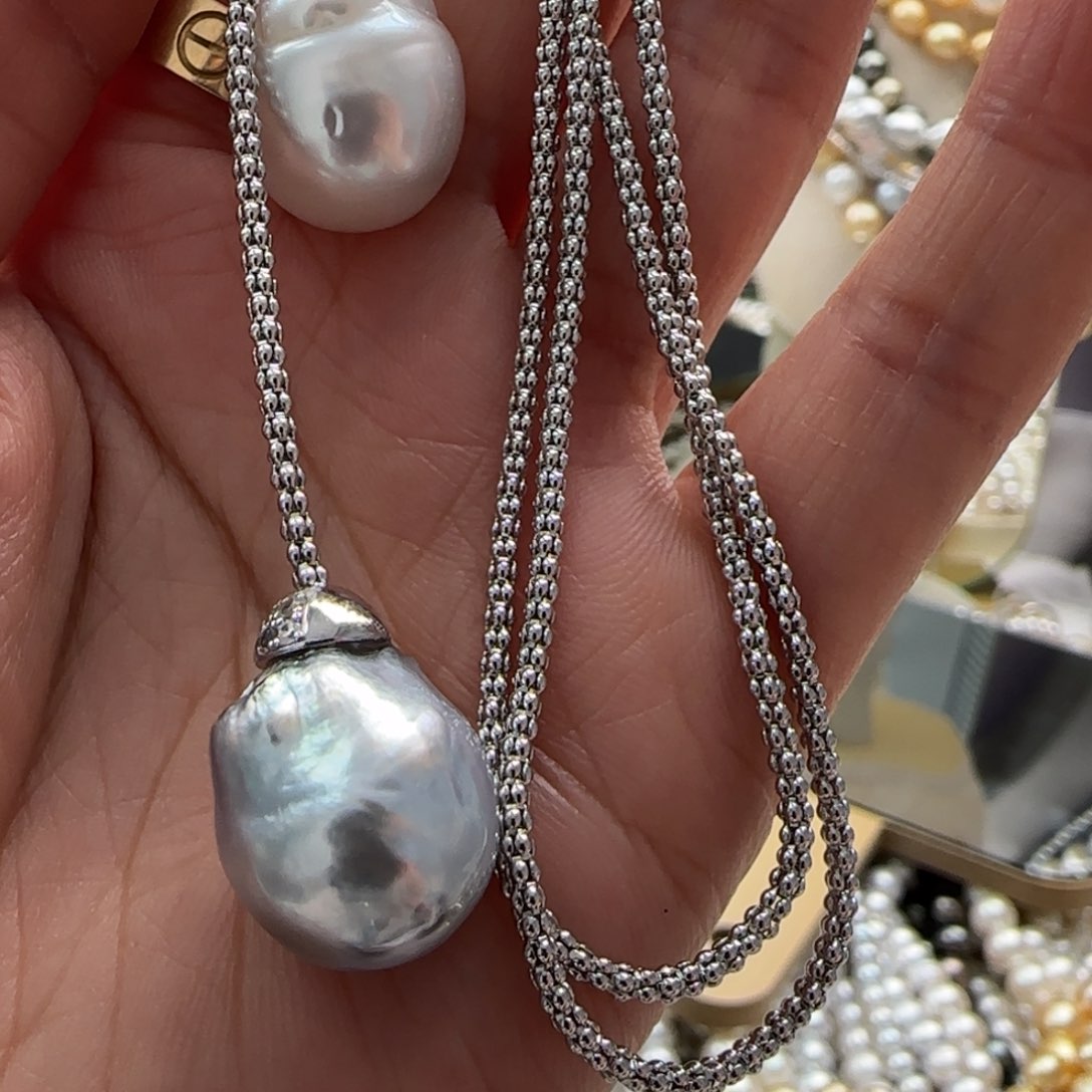 海水珍珠颈饰银S925镶嵌