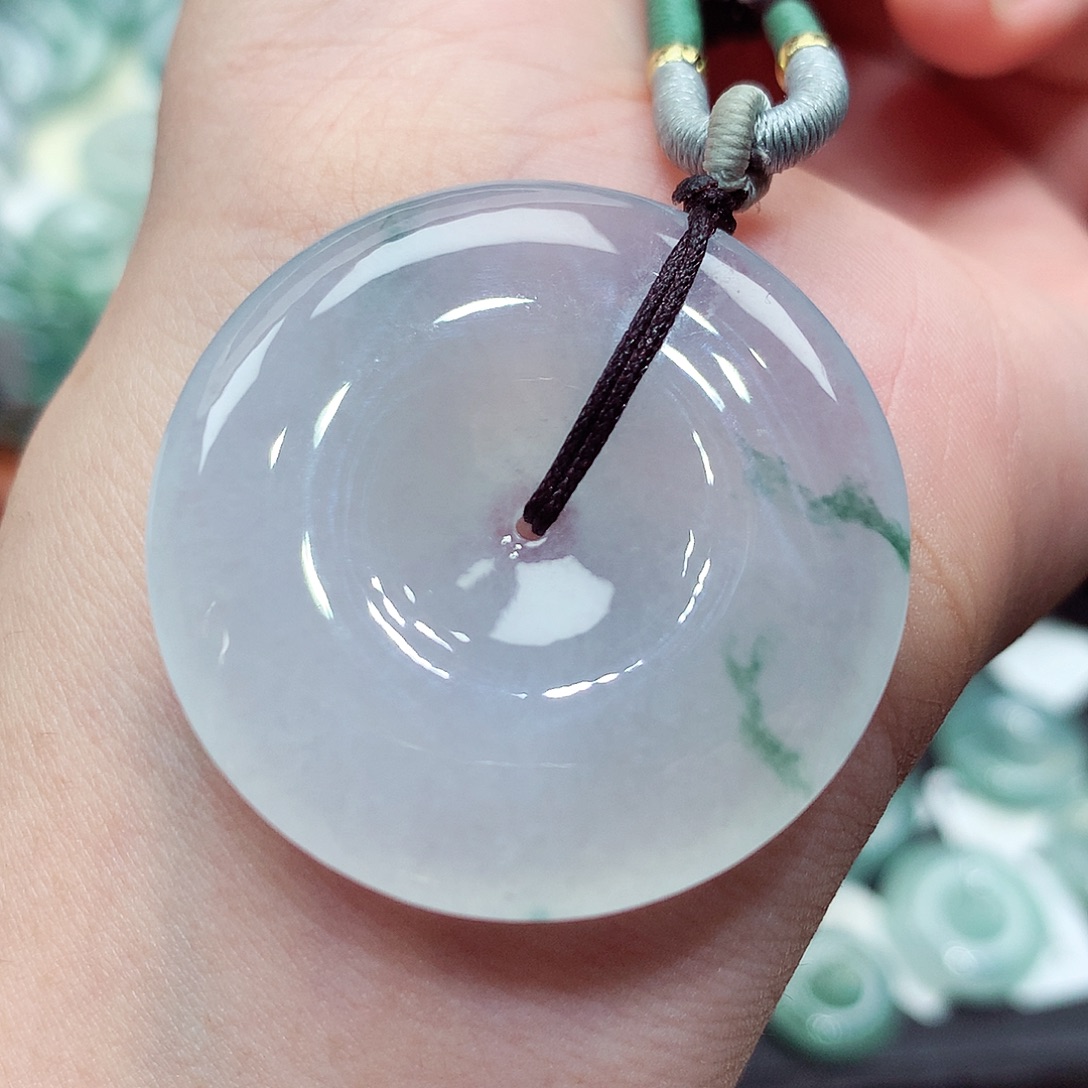 翡翠未镶嵌颈饰编号113，34.6/6.1