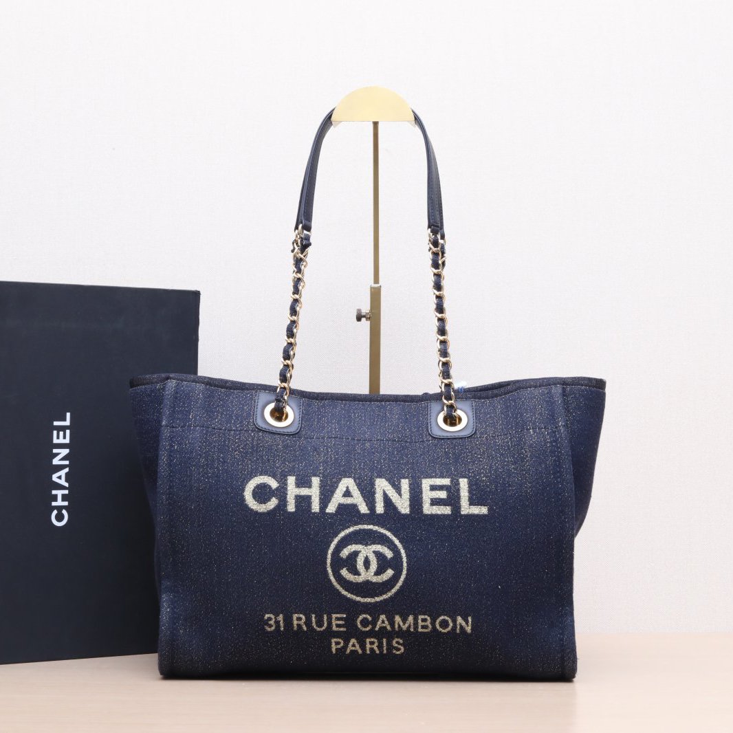 95新 Chanel/香奈儿 小花姑姑117844沙滩包 购物包 中号28开