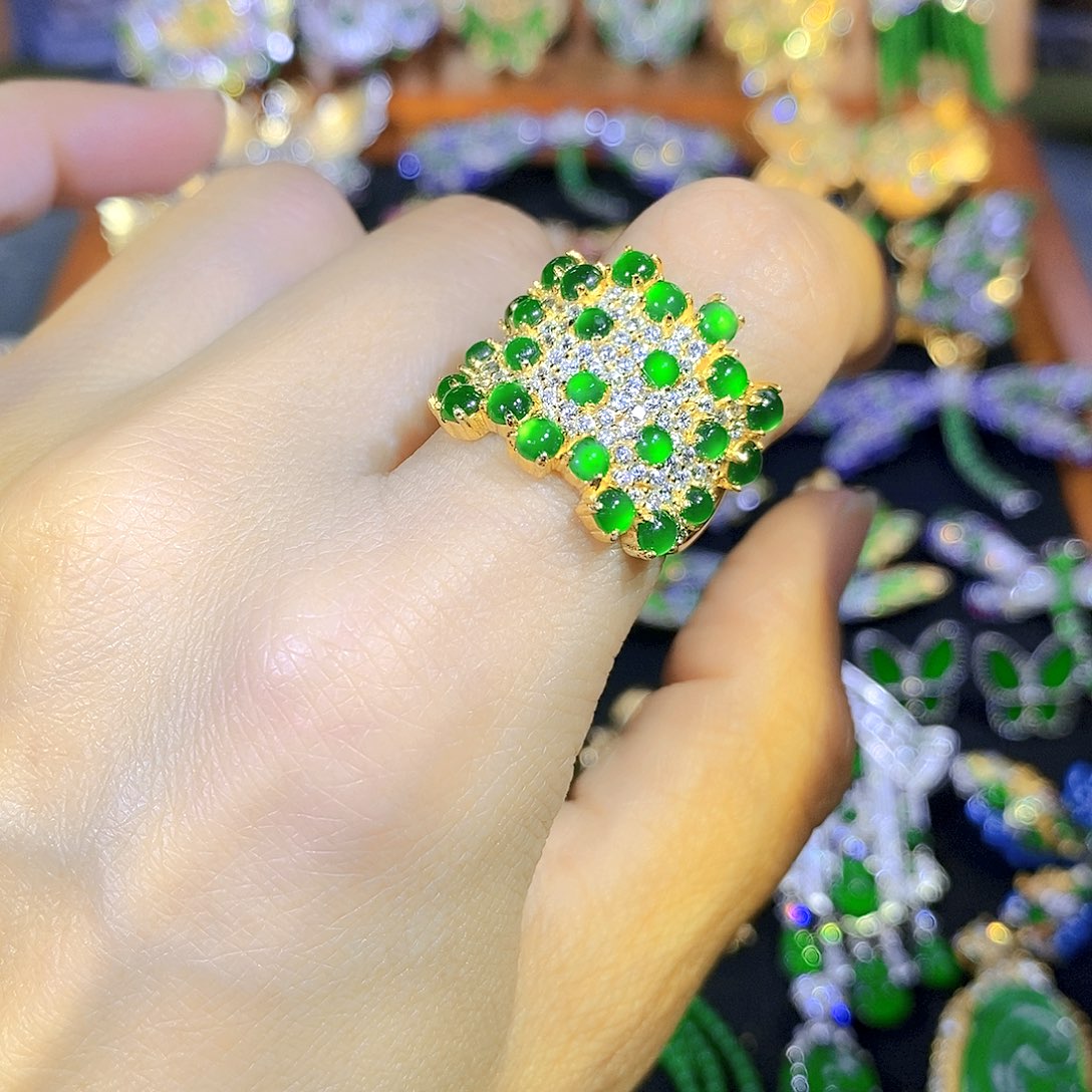 吊坠(不含链)银S925镶嵌翡翠