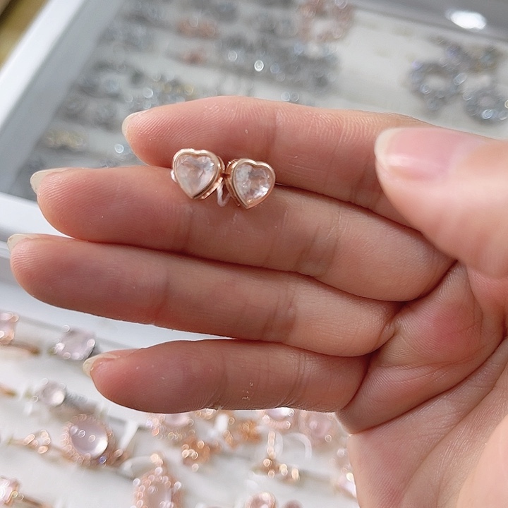 芙蓉石耳饰银S925镶嵌