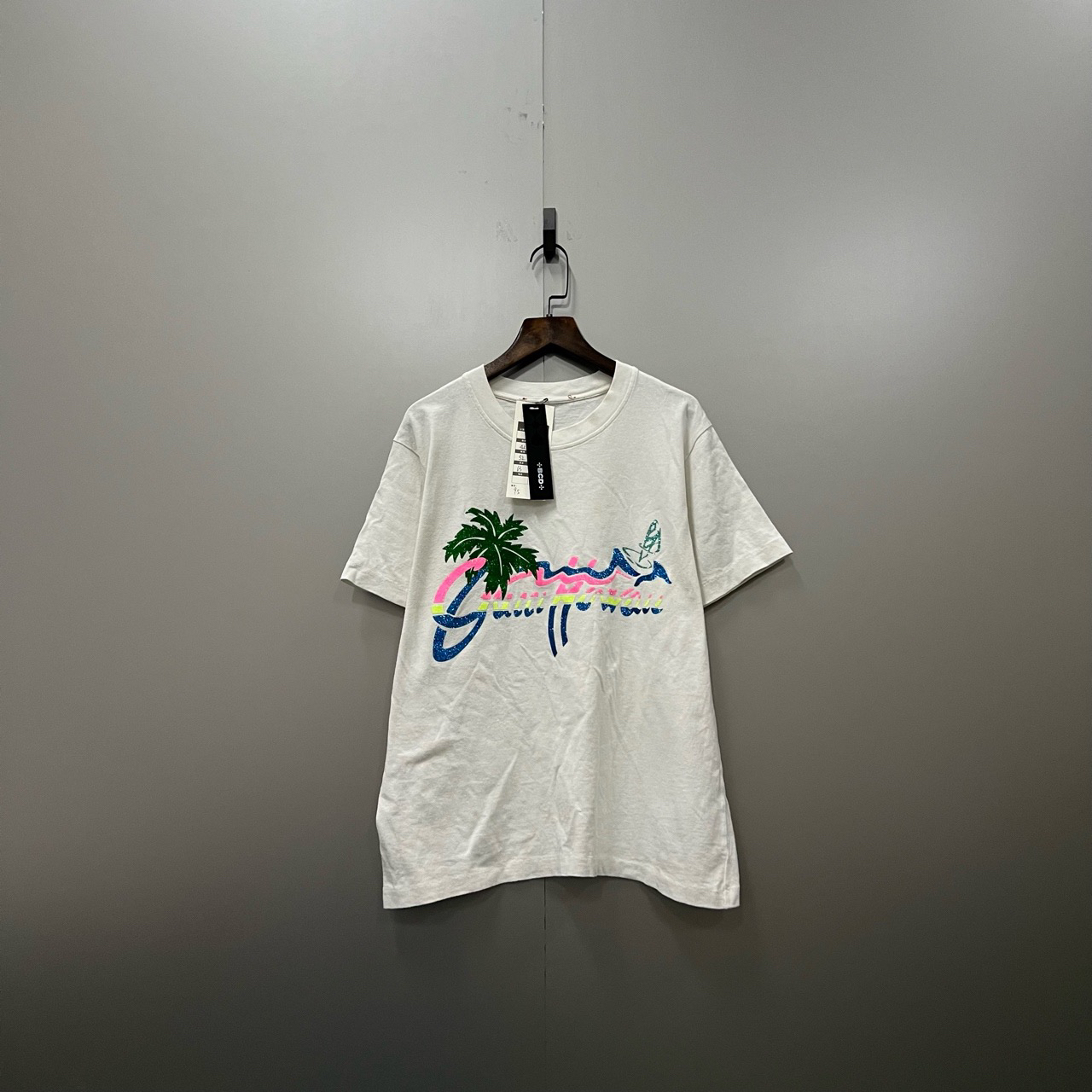 90新 GUCCI/古驰 （bb）椰子树印花logo短袖 9新/3700/无领标无洗标