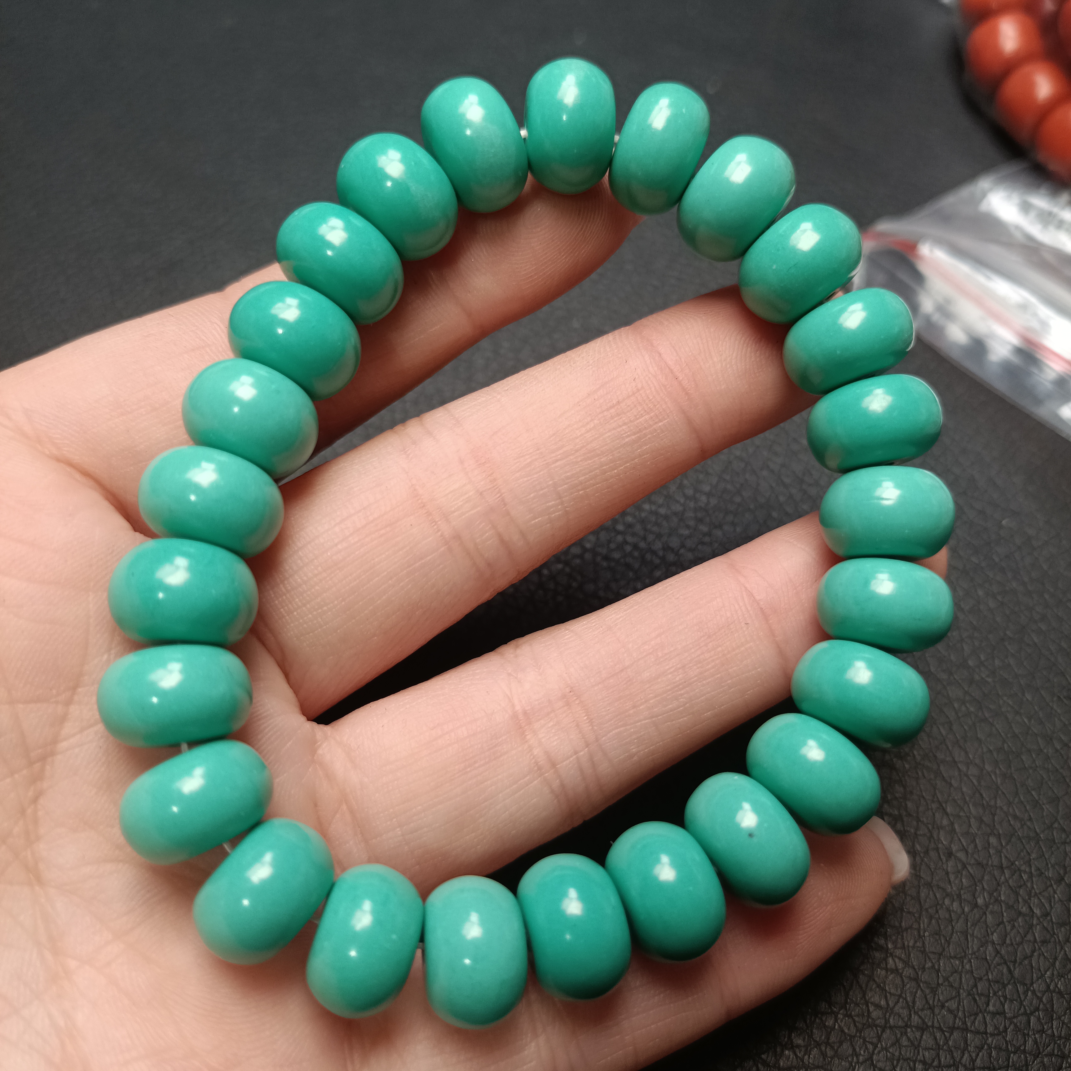 B 546 卡12 算盘高瓷松手串