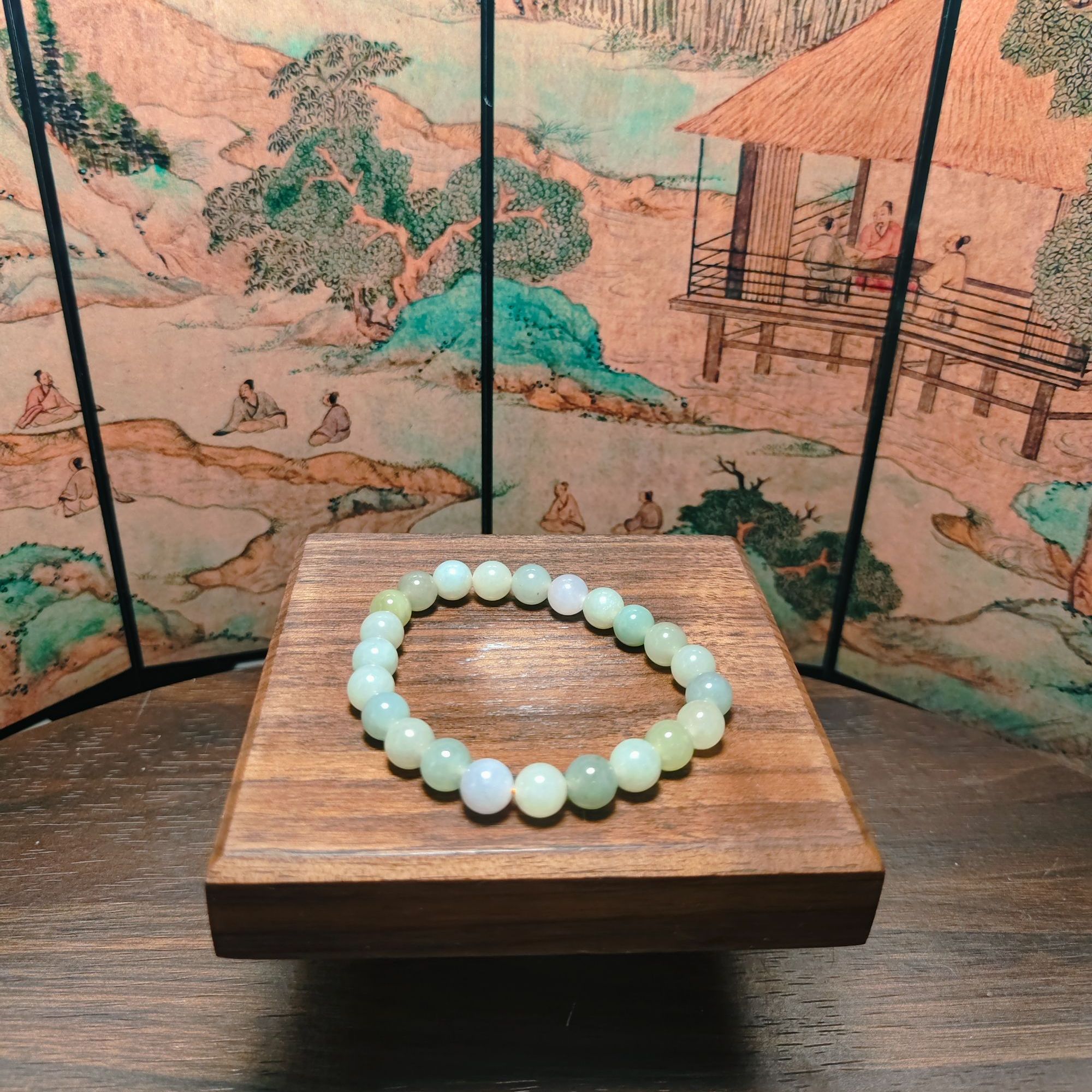 T和田玉多宝圆珠手串（卡8）0360