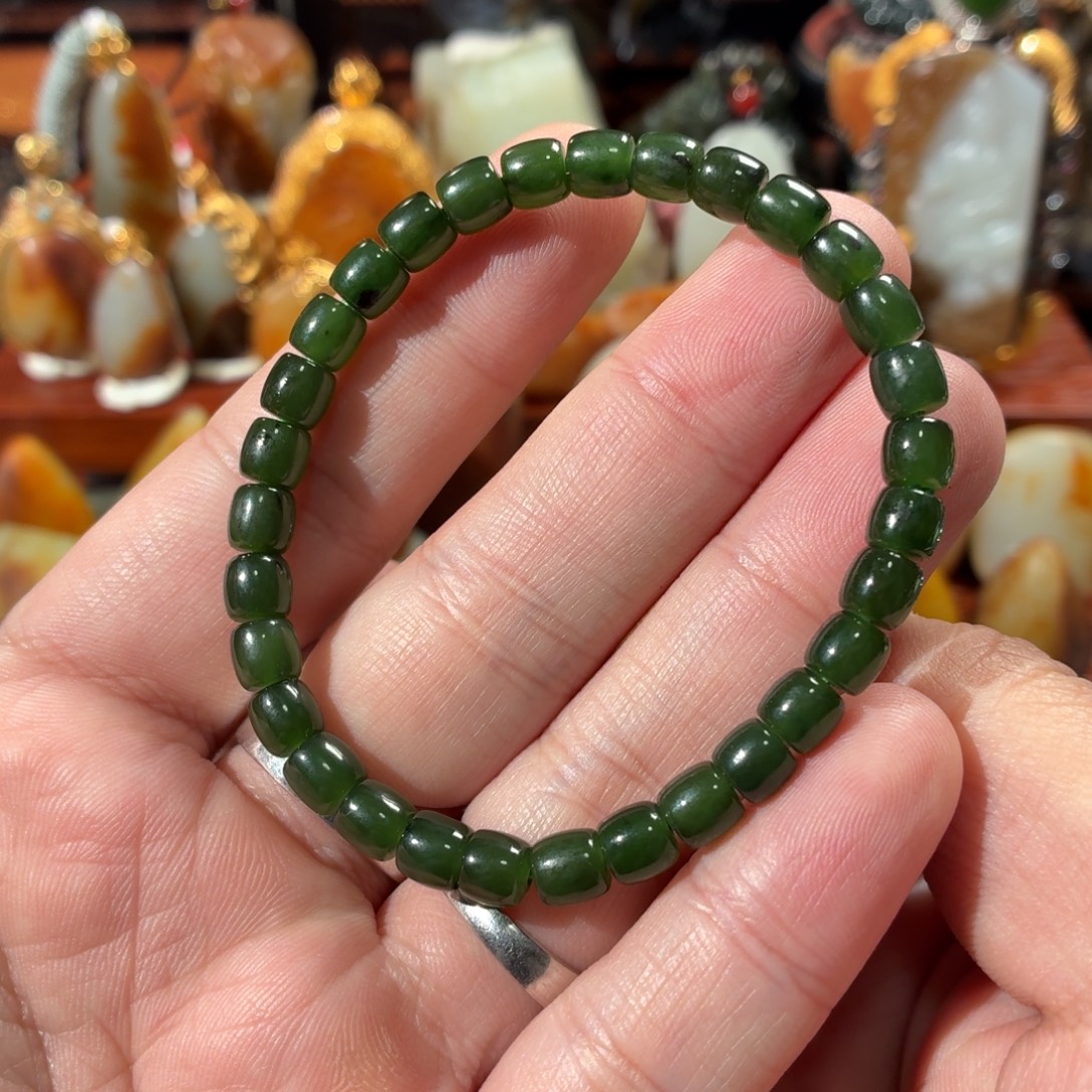 和田玉（碧玉）未镶嵌手串13g