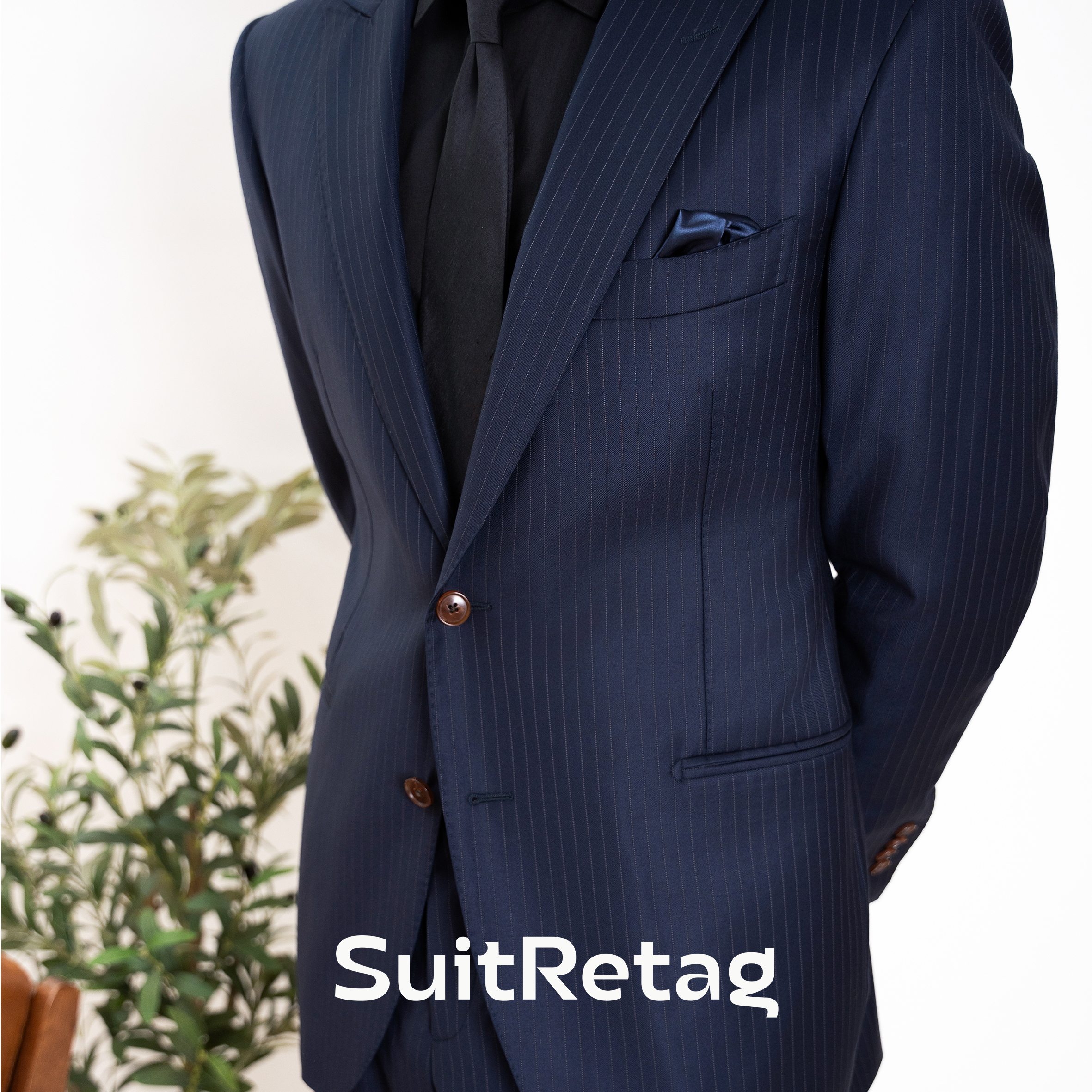 【SR】金标系列  商务蓝银条纹| LP羊毛休闲通勤西装