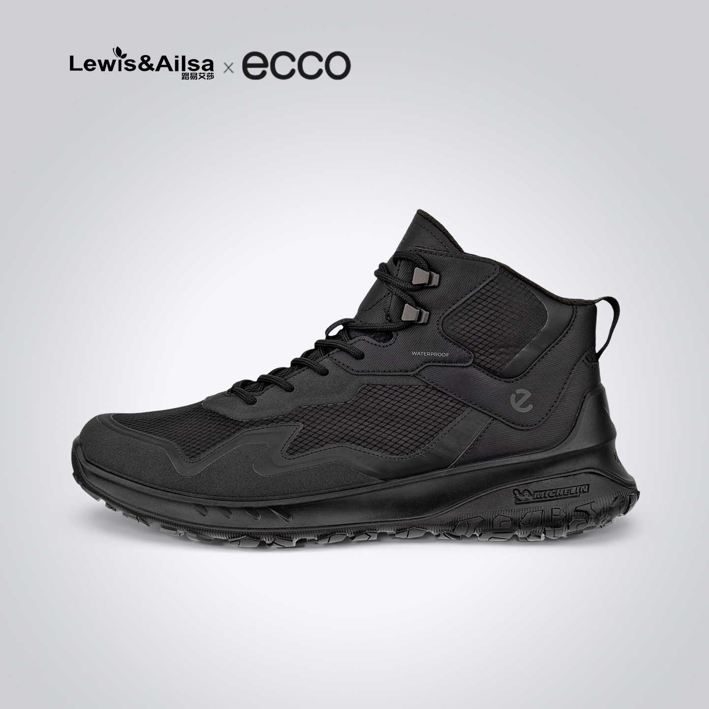 Ecco爱步男鞋 25新款户外登山鞋高帮徒步鞋越野运动鞋 奥途824324